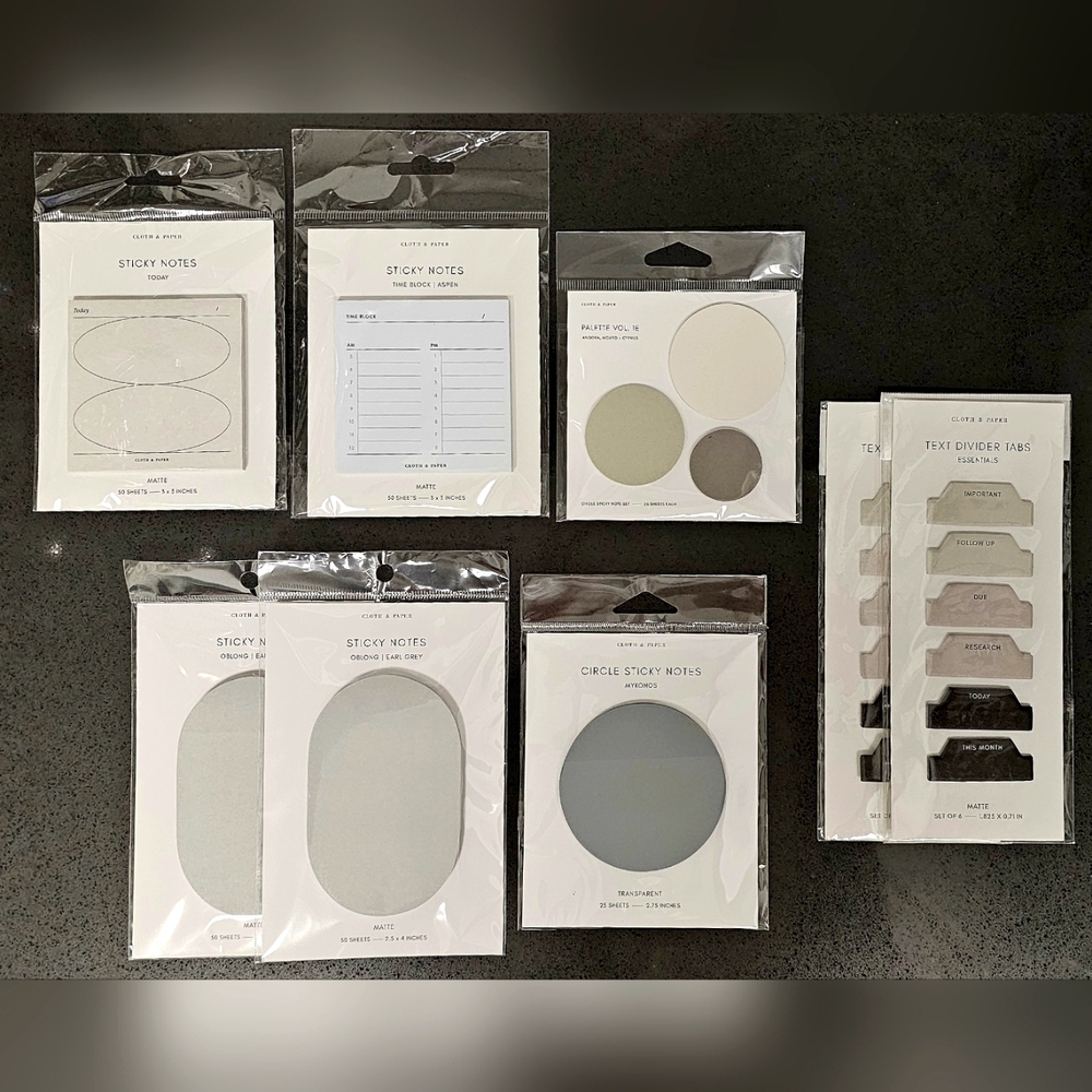 Cloth and Paper Sticky notes & Sticky Tabs - NEW 65
